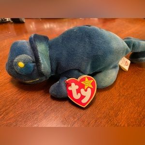 Beanie Babies Rainbow Dark Chameleon 1997 PVC Filling New with Tags